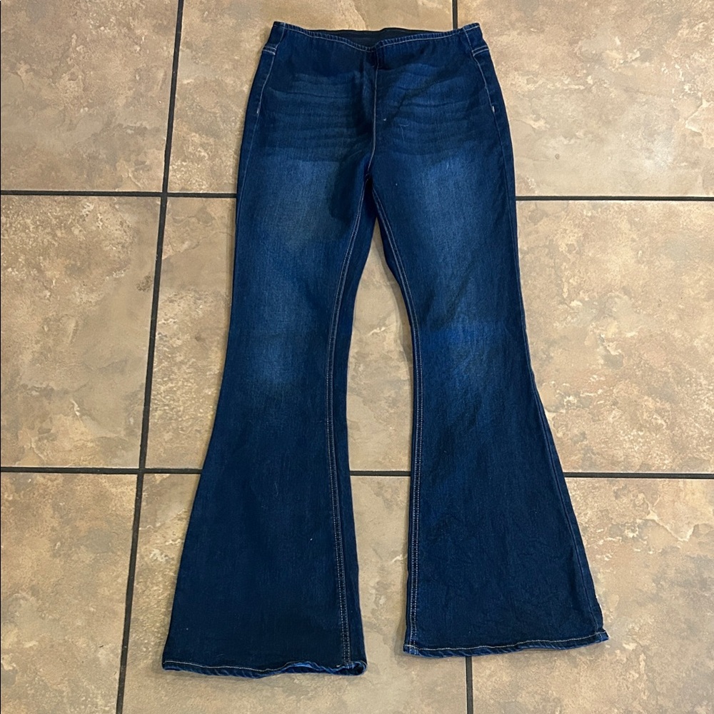 No Boundaries Deep Blue Flare Jeans